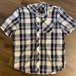 O’Neill Plaid Shirt short sleeve Cotton dress shirt M